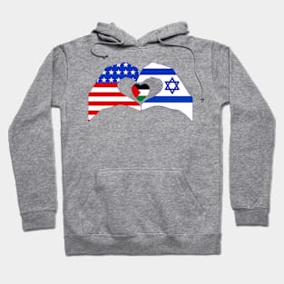 We Heart USA & Israel & Palestine Patriot Series Hoodie